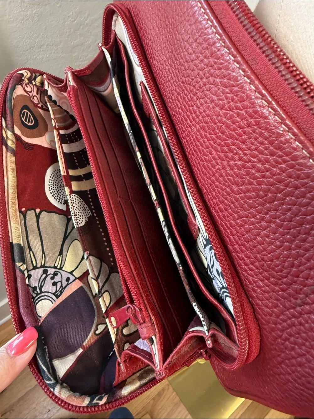 Brighton Leather Crossbody Wallet Bag Heart Buckle Croc Embossed